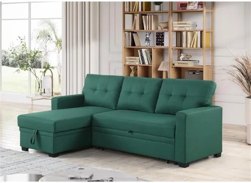 Vista 10 de Devion Furniture Tela de poliéster en forma de L reversible, fácil de convertible extraíble, sofá seccional/diván de almacenamiento con cojines