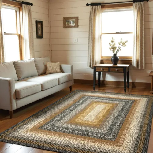 Vista 26 de Alfombras de Área Ovaladas Baja Blue, 5x8' - Hechas a Mano con Tela de Algodón, Decoración Relajante de Campo Costero, Perfectas para Salas de Estar