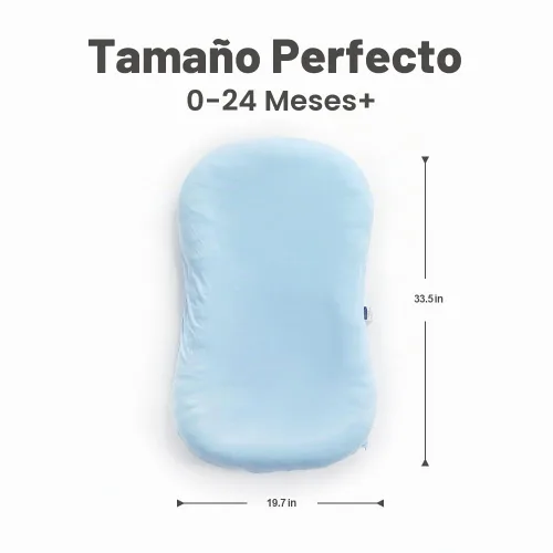 Vista 4 de Tumbona infantil, funda para nido de bebé, algodón suave e interior impermeable, asiento de piso para bebé para el tiempo boca abajo, tumbona