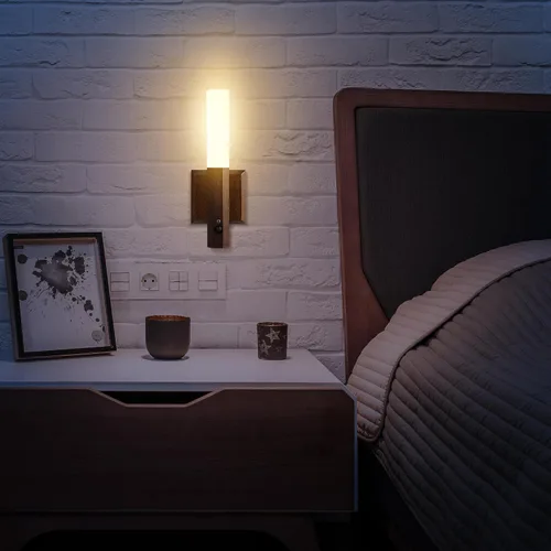 Vista 6 de Apliques de pared recargables, luz nocturna con sensor de movimiento, luz de pared con batería para enchufar a la iluminación de pared para pasillo