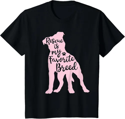 Vista 75 de Pitbull Rescue Is my Favorite Breed Dog Pit Bull Mama - Camiseta, Negro, S