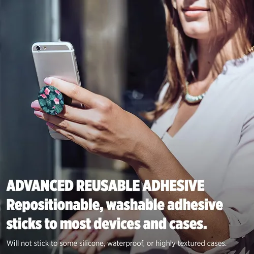 Vista 5 de PopSockets: Agarre plegable y soporte para teléfonos y tabletas - Hibiscus