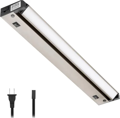 Vista 11 de GETINLIGHT IN-0109-2-SN - Accesorio de iluminación LED giratorio de 2 niveles de color, solo enchufable, regulable, diseño ultra delgado, blanco