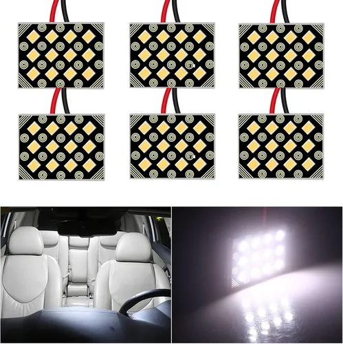 Vista 9 de YM E-Bright - Pack de 6 luces LED de color blanco frío 5050 9SMD para auto, luz interior de lectura DC 12V con adaptadores T10/BA9S/Festoon