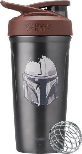 Vista 9 de BlenderBottle Justice League Sport - Botella batidora de acero inoxidable aislada con batidor de alambre, 24 onzas, Batman – Batidos de proteínas e