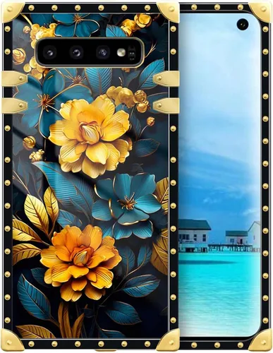 Vista 54 de Funda compatible con Samsung Galaxy S10 4G, TPU suave de lujo y parte trasera de policarbonato duro para niñas y mujeres, funda protectora a prueba