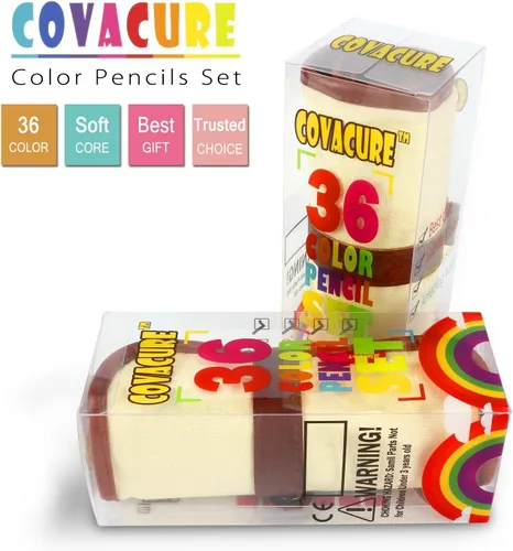 Vista 2 de covacure Lápices de Colores, Juego de Lápices de Color Premier con 36 Lápices de Colores, Sacapuntas y Bolsa de Lápices de Lona