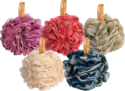 Vista 8 de Fishent Esponja de ducha, esponja de ducha, esponja corporal para lavado corporal, paquete de 3 loofas de 2.16 oz (2.16 onzas), esponja de limpieza