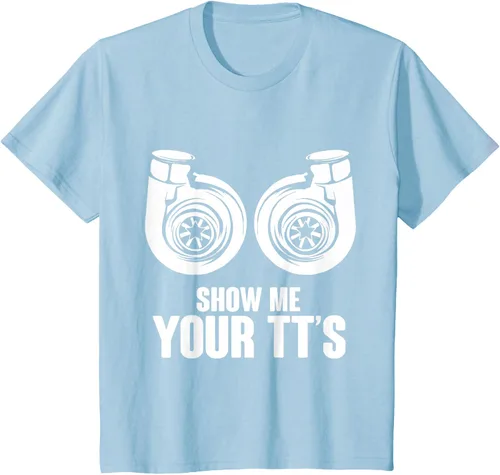Vista 9 de Funny Show Me Your TT's Twin Turbo Car Racing Camiseta, Negro, S