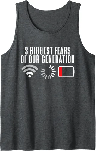 Vista 3 de Camiseta sin mangas con los 3 mayores miedos de nuestra generación, Negro, S