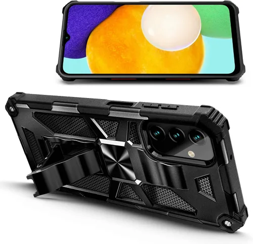 Vista 2 de NZND Funda de teléfono diseñada para Samsung Galaxy A14-5G, color negro, con protector de pantalla, protección de cuerpo completo a prueba de golpes