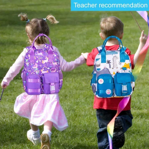Vista 6 de CCJPX Mochila para niños y niñas, 12 y 16 pulgadas, mochila para escuela primaria, bonita bolsa de preescolar para jardín de infantes