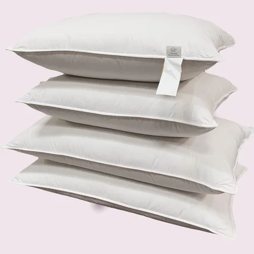 Vista 5 de Royal Tradition Almohadas de plumón (firme) Queen/tamaño estándar, color blanco, funda de 100% algodón con 500 hilos, 750 rellenos de potencia, 41