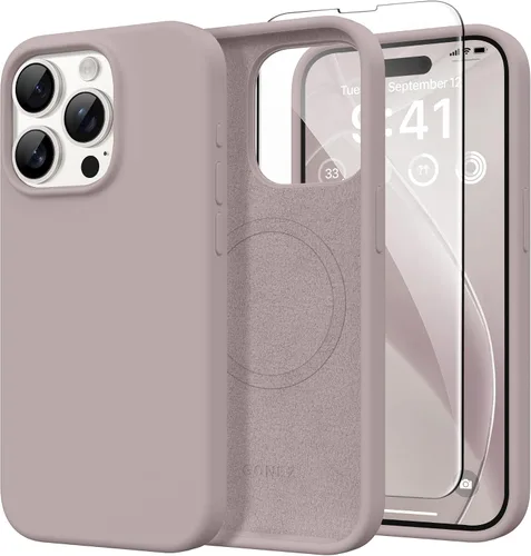 Vista 76 de GONEZ Funda magnética para iPhone 14, compatible con Magsafe, con protector de pantalla + protector de cámara, forro de microfibra antiarañazos
