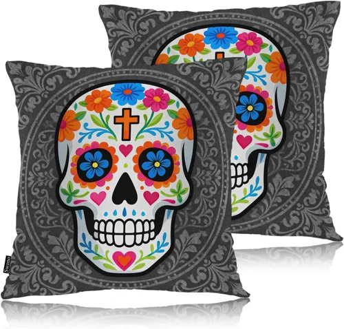 Vista 19 de Swono Juego de 2 fundas de almohada decorativas para el hogar de 18 x 18 pulgadas, diseño abstracto de color negro y amarillo, para sala de estar
