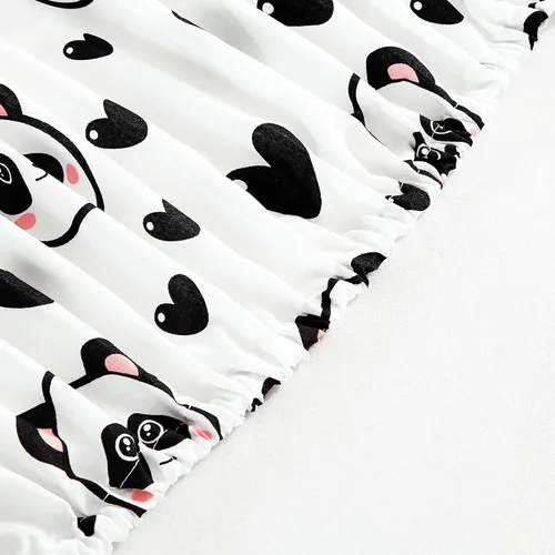 Vista 7 de Chezmoi Collection Juego de sábanas de 3 piezas para niños y adolescentes, microfibra suave, color blanco y negro, estampado de corazones de panda