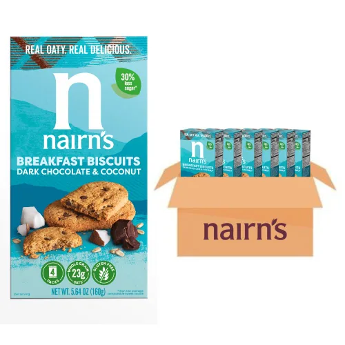 Vista 23 de Nairn's Galletas de desayuno de arándanos y frambuesas sin gluten, 5.64 onzas, aperitivo perfecto para llevar, saludable, sabroso, alto en fibra