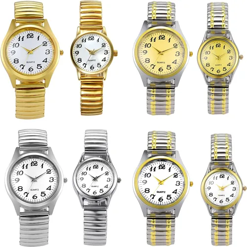 Vista 7 de Avaner Reloj de pulsera con correa elástica reloj de pulsera ultrafino reloj de pulsera analógico de gran número para hombres y mujeres