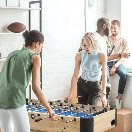 Vista 7 de IDEALHOUSE Mesa de futbolín de tamaño completo de 54 pulgadas, juego de mesa de fútbol para niños y adultos, fútbol de mesa de arcade para el hogar