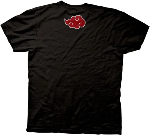 Vista 3 de Ripple Junction Naruto Shippuden - Camiseta para hombre con símbolos anti-aldea Akatsuki Red Cloud Front & Back Anime con licencia