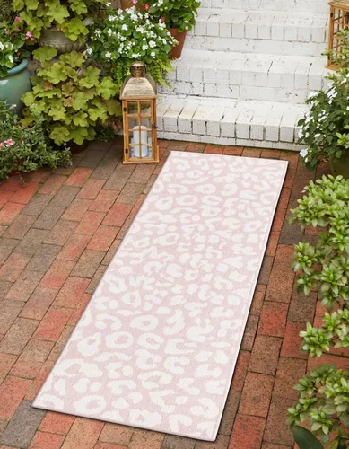 Vista 39 de Unique Loom colección Outdoor Safari Alfombra para exteriores - Leopardo (13' redonda, azul/gris)