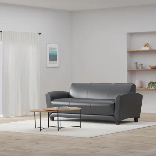 Vista 2 de Lorell LLR68950 - Colección Recepción Sofá de Cuero Negro