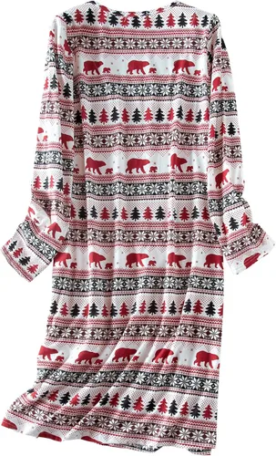 Vista 2 de American Trends Camisones de manga larga para mujer, camisas de dormir, camisas de noche, vestido de noche, vestidos de casa, vestido de noche
