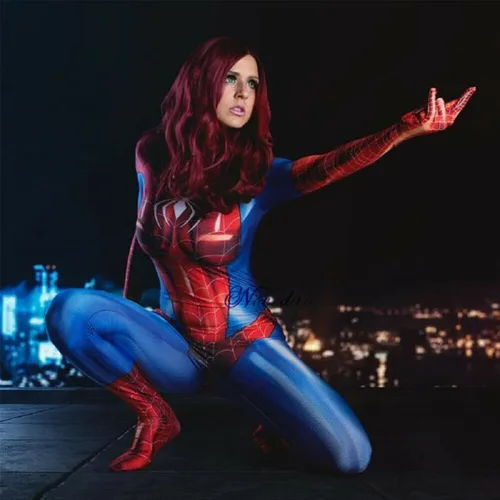 Vista 2 de lixrysod Disfraz de Halloween para mujer, elástico, transpirable, disfraz de Halloween, tela de seda de leche, traje de cosplay