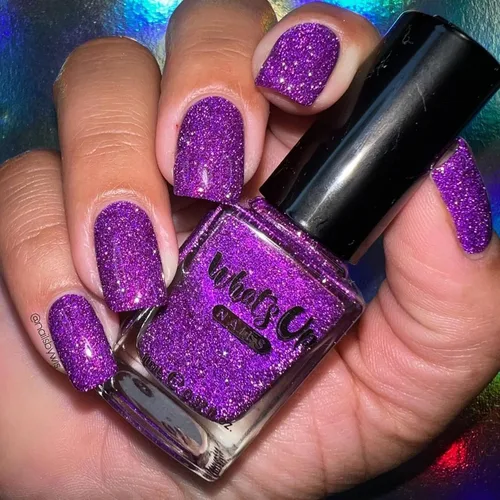 Vista 8 de Whats Up Nails - Plumingo Party Flash - Esmalte de uñas reflectante granate con dúocromo iridiscente brillante púrpura brillante barniz de esmalte