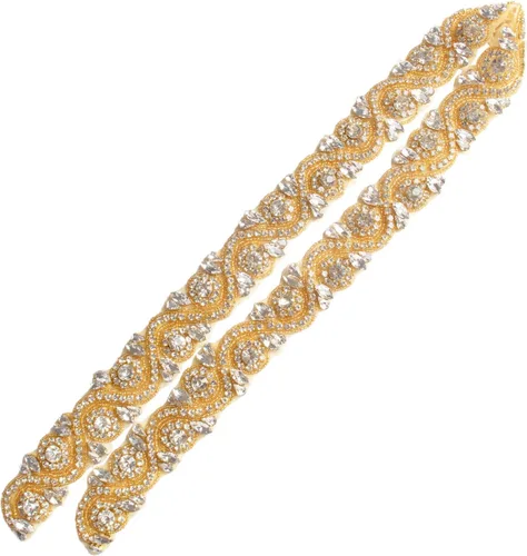 Vista 8 de Cinturón de boda Cinturón de diamantes de imitación Cinturón de perlas de boda Cinturón de vestido de novia Cinturón de cristal con apliques