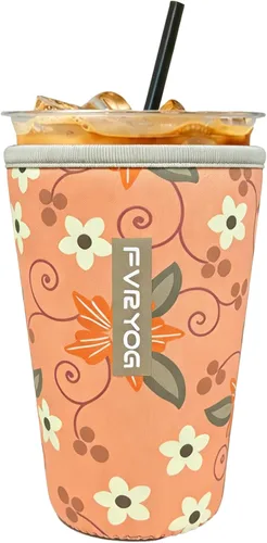 Vista 18 de Fundas de neopreno reutilizables aisladas para café helado, fundas para tazas de café helado, fundas para bebidas heladas y calientes