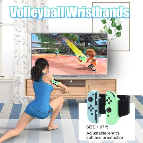 Vista 4 de Nintendo Switch Sports Accessories, Nintendo Switch Sports Leg Strap, Switch Wrist Straps, Switch Boxing Grips, Switch Tennis Racket and Switch Golf
