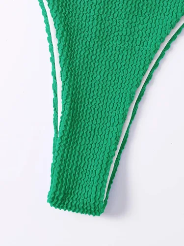 Vista 4 de Conjunto de bikini de corte alto con aros para mujer, trajes de baño de 2 piezas