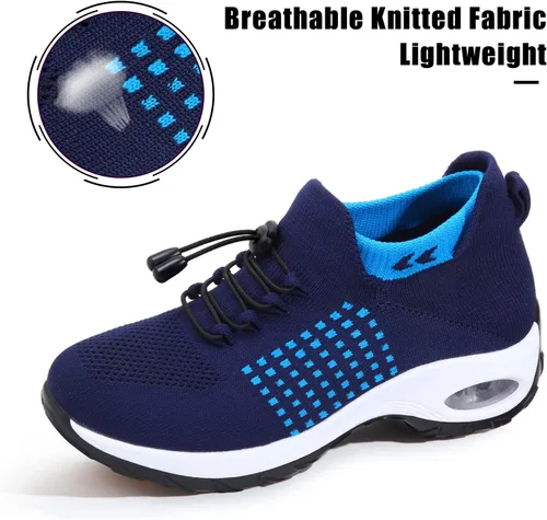 Vista 2 de STUNAHOME Zapatillas Ortopédicas Transpirables para Mujer Zapatos para Caminar Sin Cordones Zapatillas de Entrenamiento Cómodas Casuales para Mujer