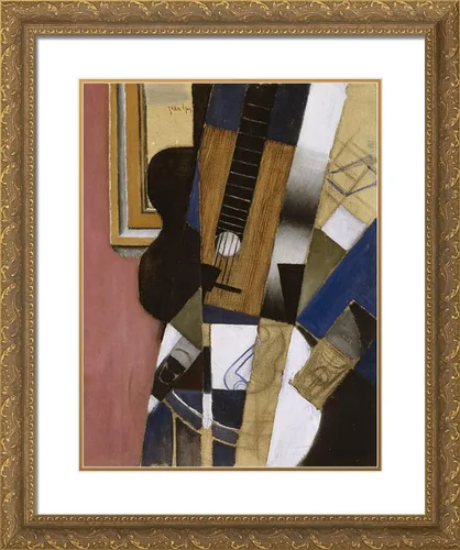Vista 3 de ArtDirect Gris, Juan 20x24 Black Modern Framed Art Print Titled: Guitar and Pipe