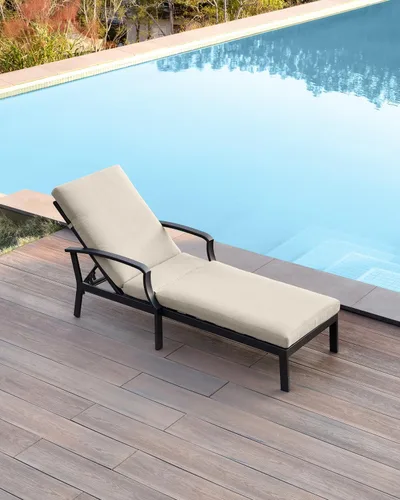 Vista 9 de Sillón de piscina, tumbona al aire libre de aluminio, Gunmetal