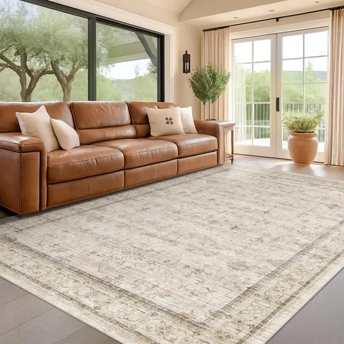 Vista 118 de Hazo Haus – Alfombra pequeña para entrada, cocina o baño, antideslizante con base de goma, resistente a las manchas y a la decoloración, diseño
