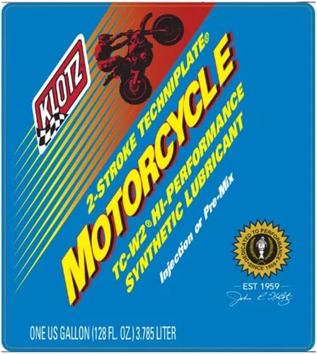 Vista 2 de Klotz Motorcycle TechniPlate Aceite sintético premezcla/inyector para motores de 2 tiempos TC-W2 – 1 galón KL-301