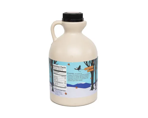 Vista 2 de Jarabe de arce Vermont muy oscuro y de sabor fuerte, productos de arce de madera barrada (cuarto de galón (32 onzas)