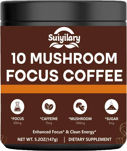 Vista 12 de Suiyilary Matcha de hongos, té matcha ceremonial en polvo con 7 hongos superalimentos, sin gluten, sabor genial matcha caliente o frío último, 5.29