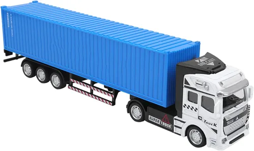 Vista 9 de SUNGOOYUE 1:48 Contenedor camión modelo juguete, simulación niños contenedor camión modelo juguetes para niños regalo juguete (azul)