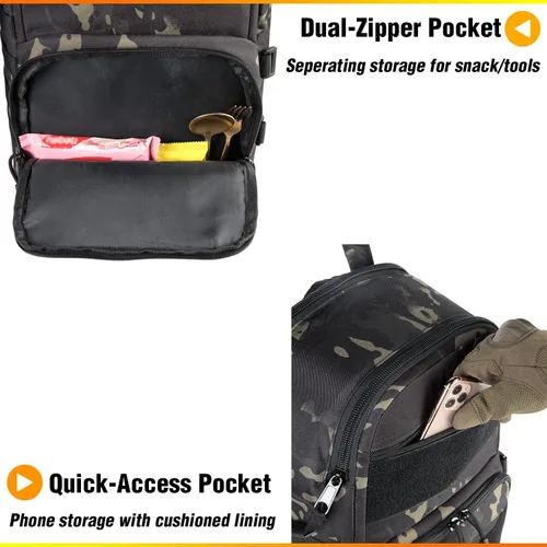 Vista 7 de DBTAC Mochila táctica para el almuerzo, enfriador de almuerzo grande para hombres y mujeres Mochila enfriadora aislada para el trabajo, picnic