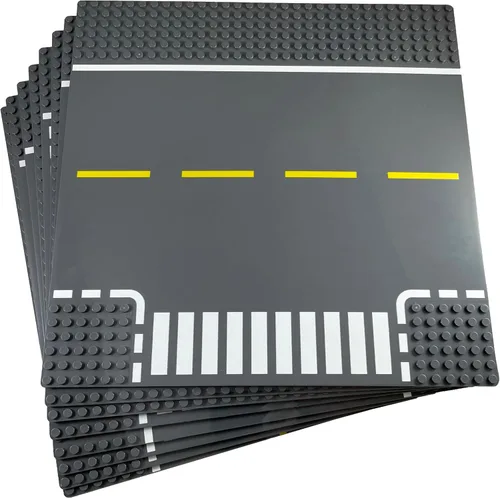 Vista 3 de Apostrophe Games Placa base de carretera – Placas base de bloques de construcción premium compatibles con todas las principales marcas – 2 placas