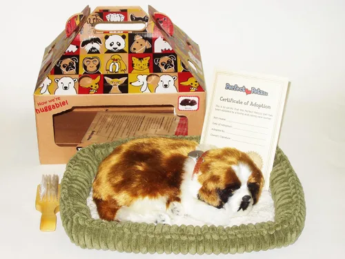 Vista 2 de Perfect Petzzz St. Bernard - Peluche transpirable con bolsa rosa para mascotas y comida para perros, golosinas y juguete masticable