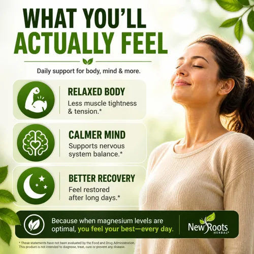 Vista 3 de New Roots Herbal Bisglicinato de magnesio, 120 cápsulas de suministro para 120 días, 200 mg de magnesio elemental para dormir, corazón, función