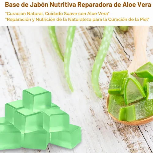 Vista 2 de EDSRDRUS Base de jabón aromática de 1 libra hecha a mano con aloe vera y aceite de coco, base de jabón hidratante para derretir y verter