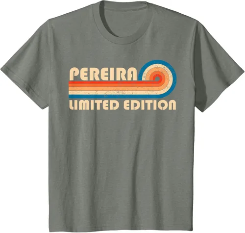 Vista 64 de PEREIRA - Camiseta vintage con apellido retro de los años 80 y 90, Negro
