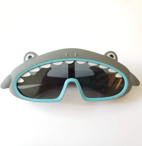 Vista 4 de FANCYKIDS Gafas de sol de tiburón, novedosas, divertidas gafas de sol para niños y niñas, accesorios para fotos de cumpleaños, decoración de fiesta