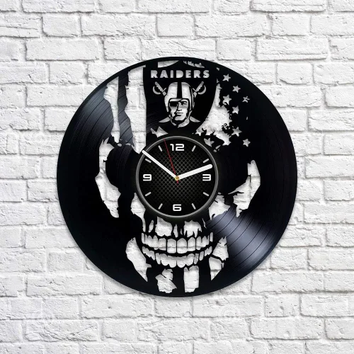 Vista 2 de Raiders - Reloj de pared deportivo de 12 pulgadas