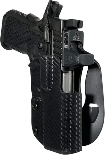 Vista 5 de Black Scorpion Gear OWB Kydex Paddle Holster se adapta a Staccato C2 Negro